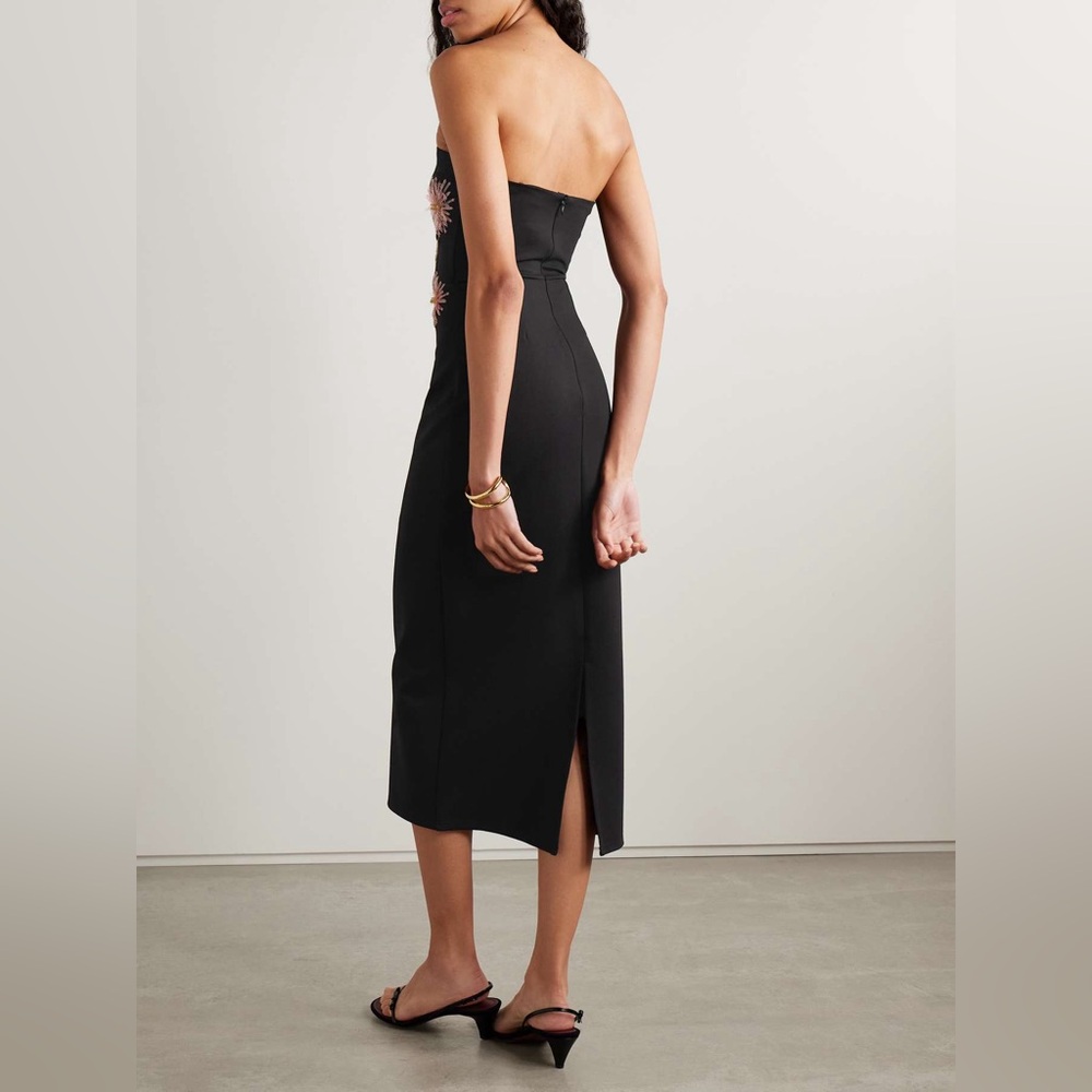 STAUD Brooke Dress in Dahlia Daydream Black - Picture 4 of 9